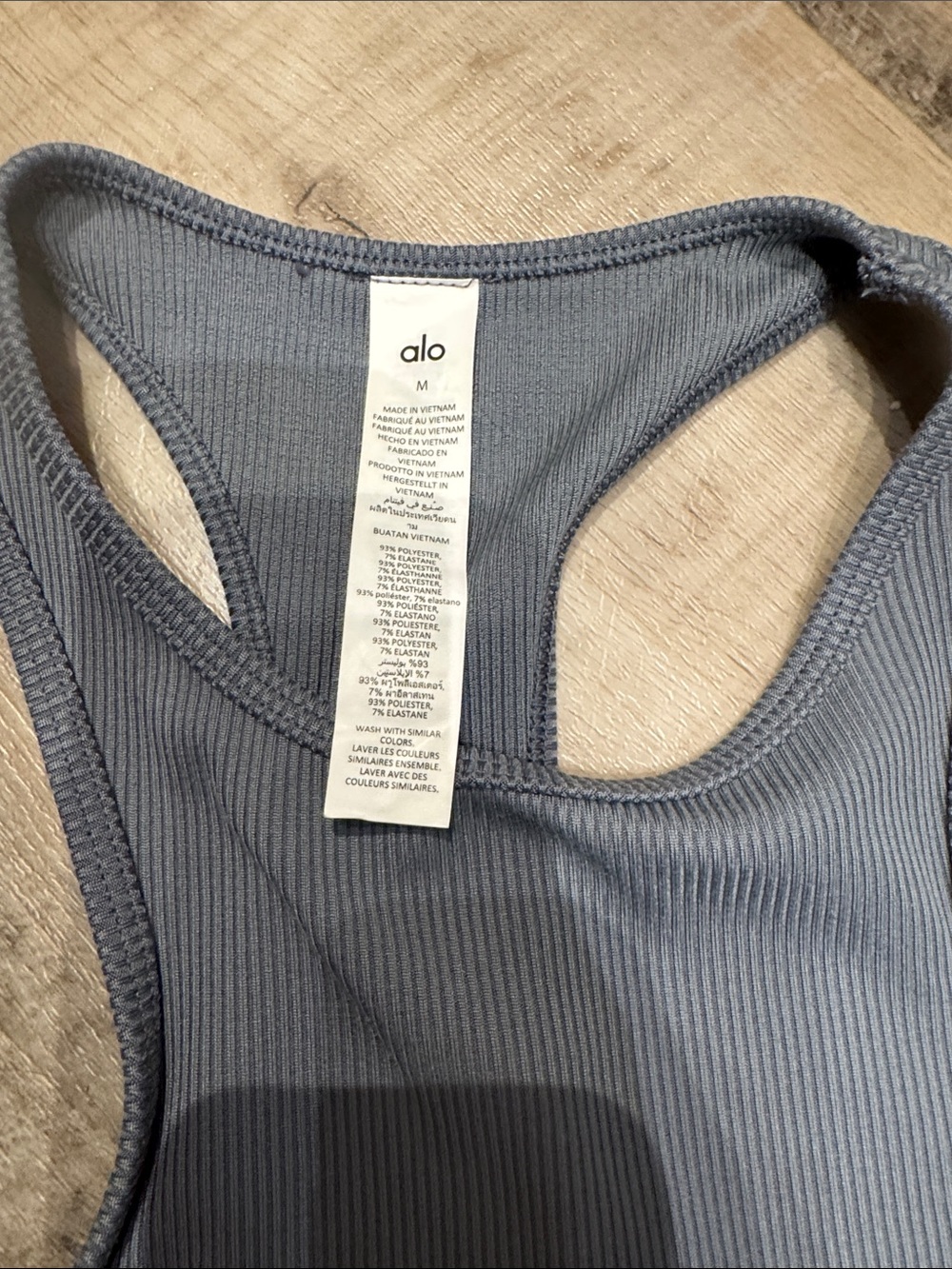 ALO Yoga Slate Ribbed Racerback Crop - Picture 2 of 6